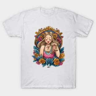 Zodiac Sign Libra Art Deco Watercolour T-Shirt